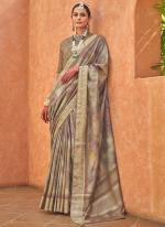 Pv Silk Beige Party Wear Printed Saree